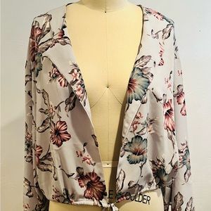 Floral tie front top
